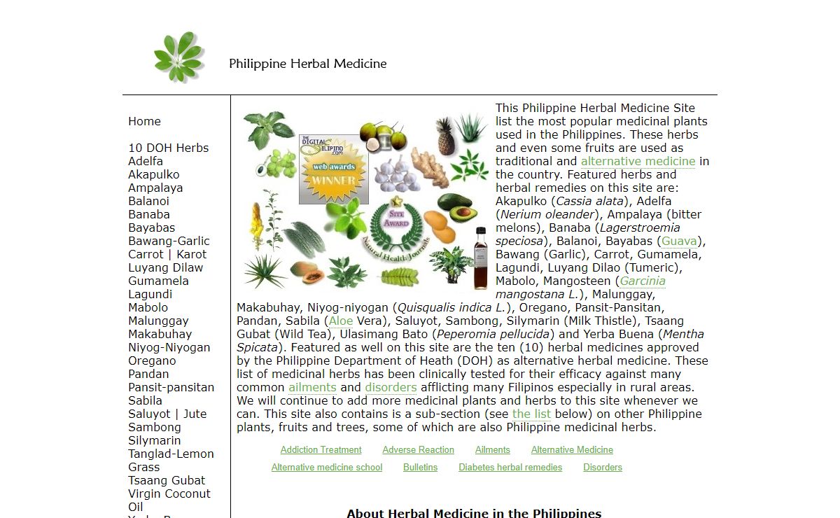 Philippine Herbal Medicine Site - Alternative Medicine