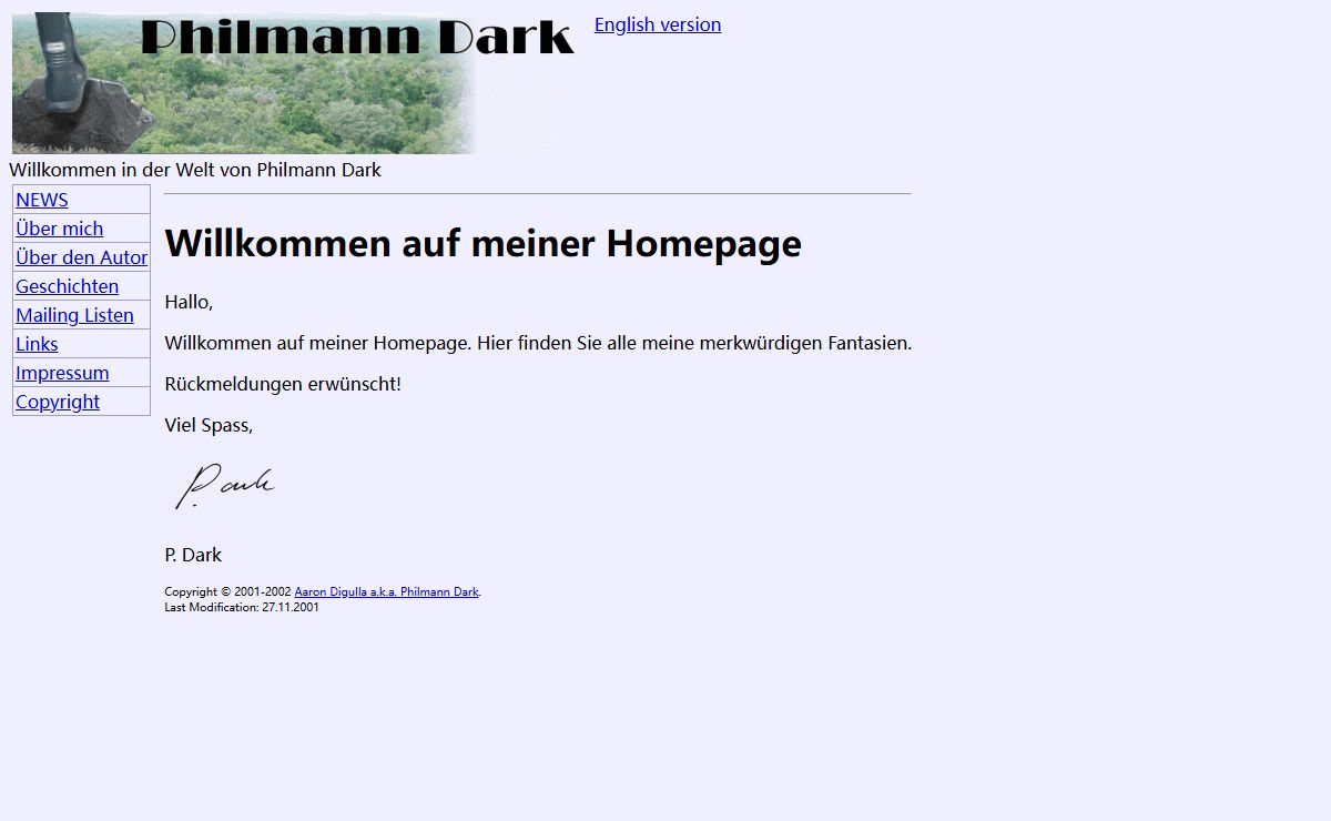 Philmann Dark Homepage