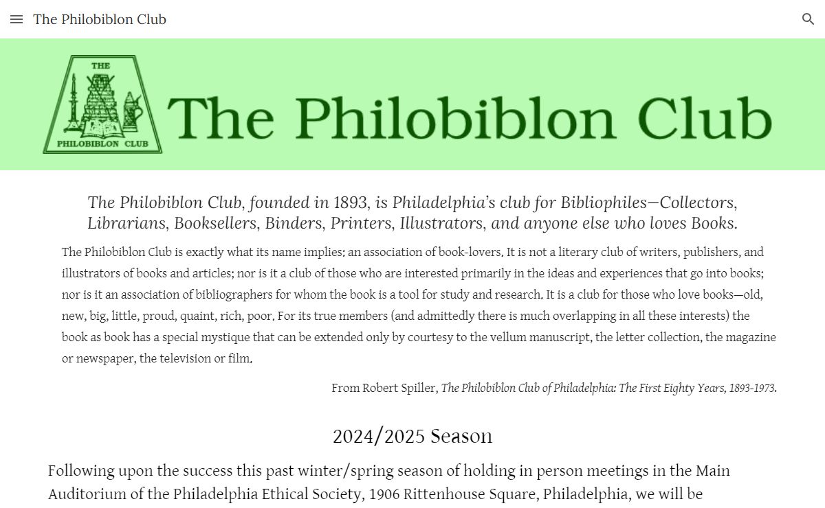 The Philobiblon Club