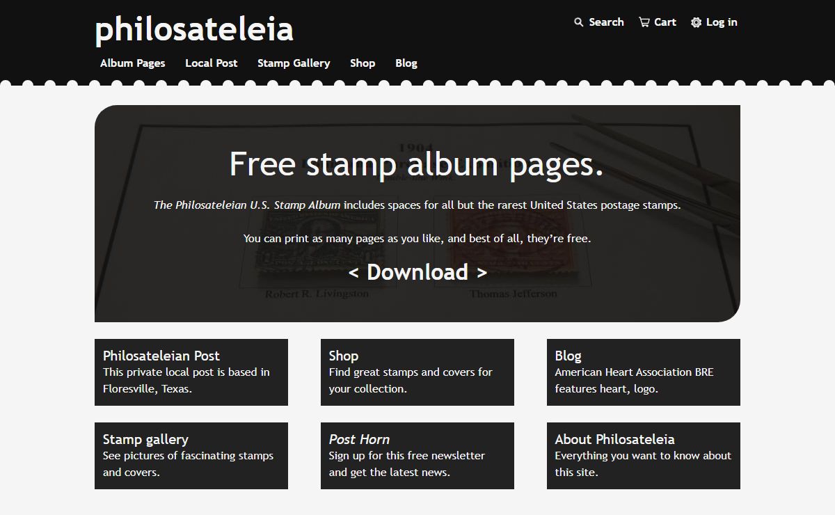 Philosateleia - free stamp album pages, blog, stamp images and more