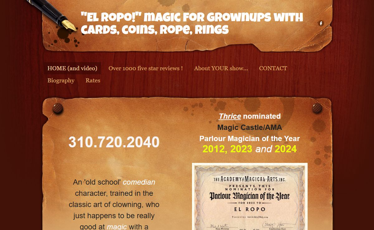 "El Ropo!" magic for grownups with cards, coins, rope, rings - Phil Van Tee is "El Ropo!"