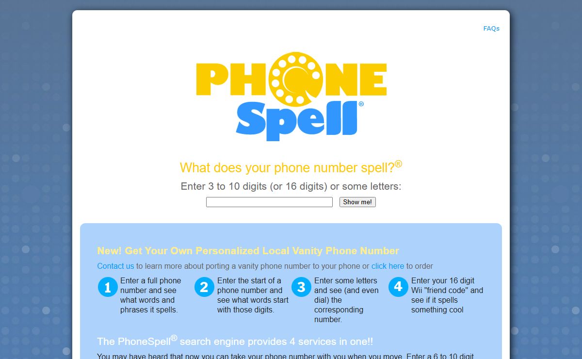 Vanity Phone Number Resources