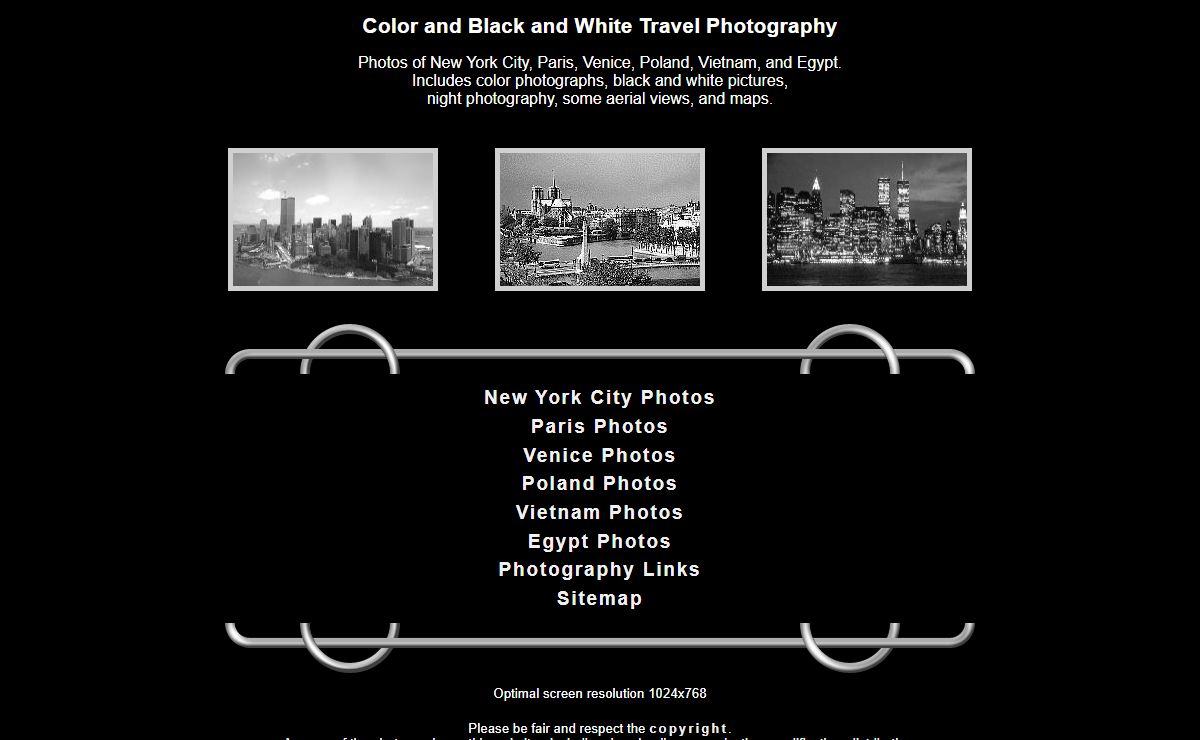Color and black and white travel photography - photos of cityscapes and landscapes