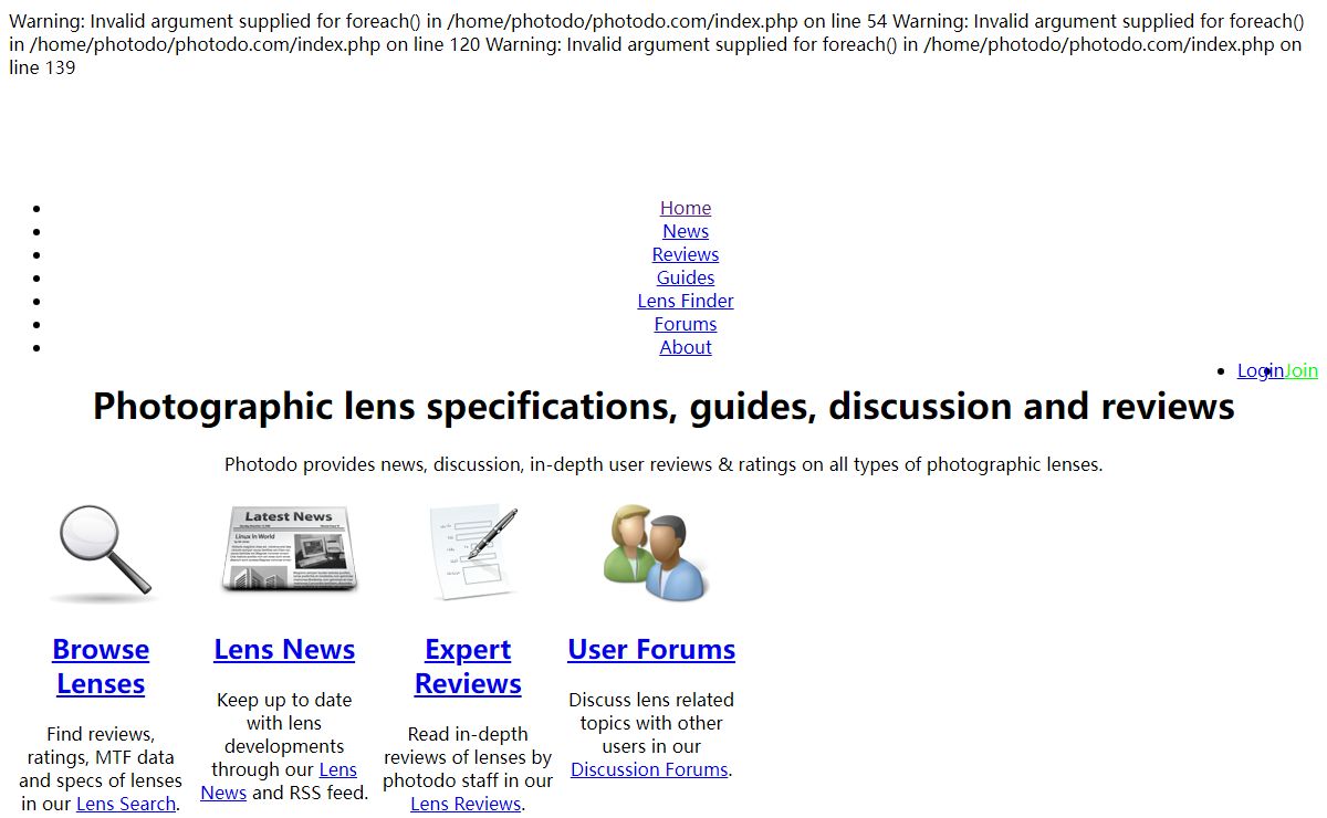 Photodo - Photographic lens specifications, guides, discussion and reviews