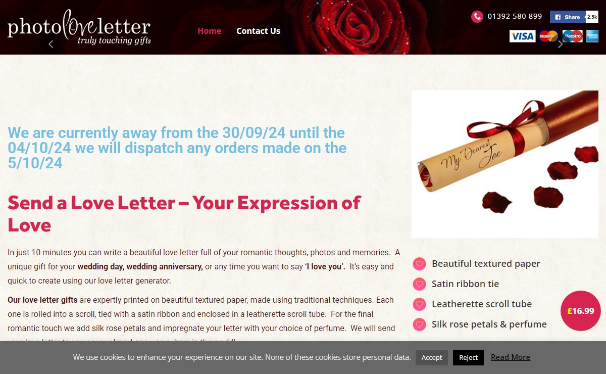 Home - Photo-Love-Letter - personalised love letter gifts for him or her