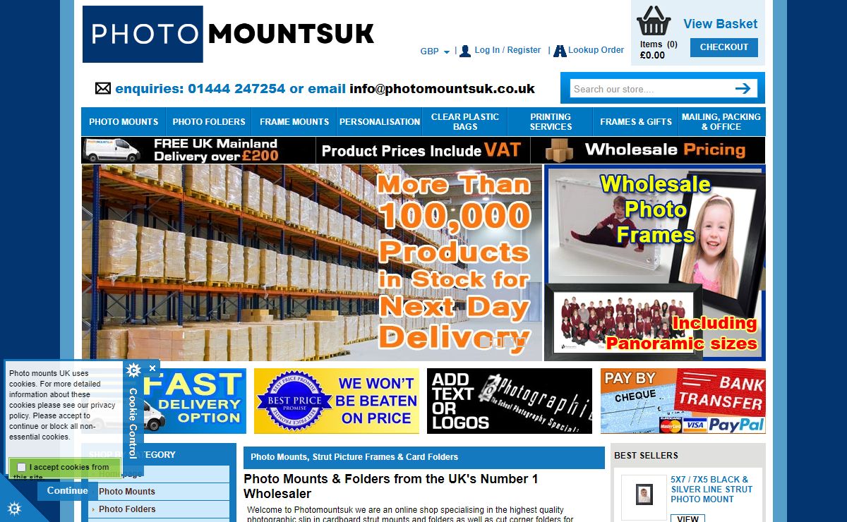 Photo Mounts | Strut Mounts | Picture Folder | Card Frame
