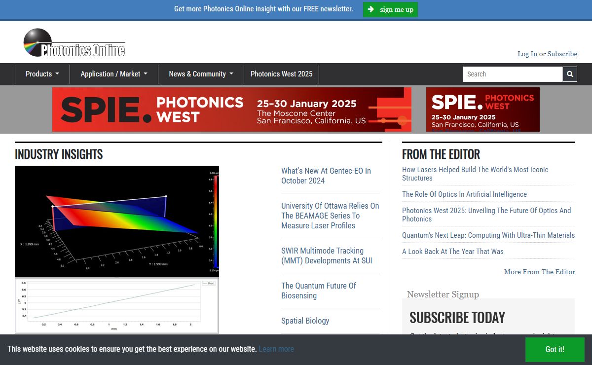 Photonics Online: The latest news, products, and services in photonics and optics