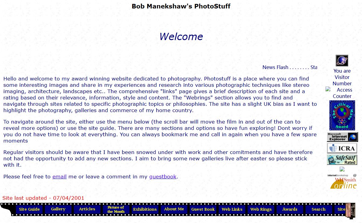 Bob Manekshaw's PhotoStuff - A Resource for Photographers
