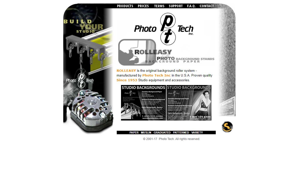 PHOTO TECH INC - Studio Equipment and Accessories 1.800.525.6486