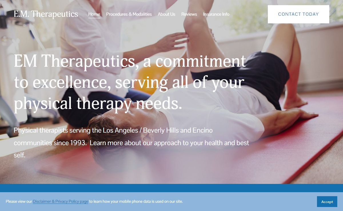 E.M. Therapeutics | Physical Therapy Offices serving Los Angeles, Beverly Hills, and Encino