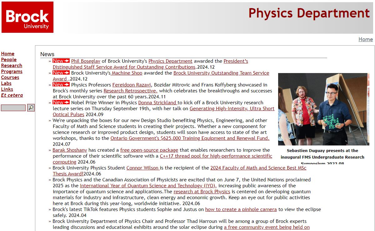 Physics@Brock