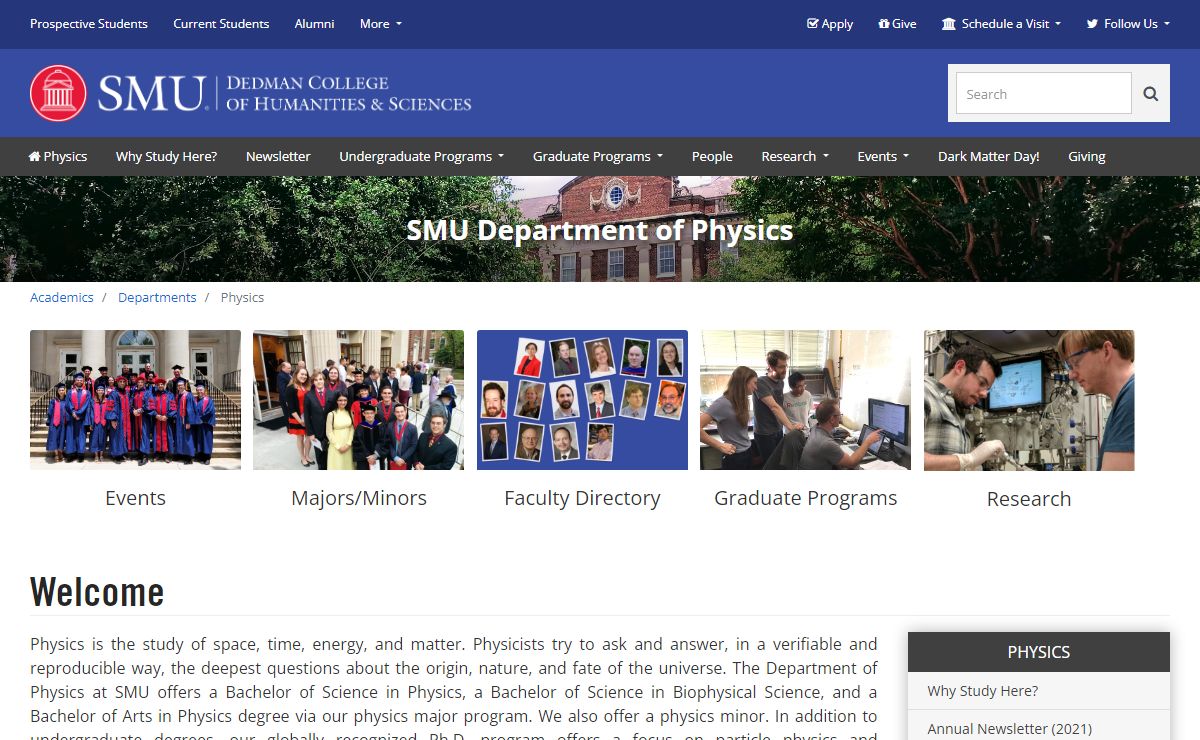 SMU Department of Physics | SMU Dedman College of Humanites & Sciences