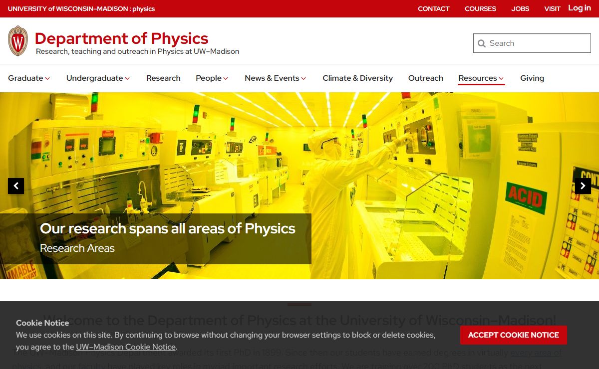 Department of Physics – Research, teaching and outreach in Physics at UW–Madison – UW–Madison