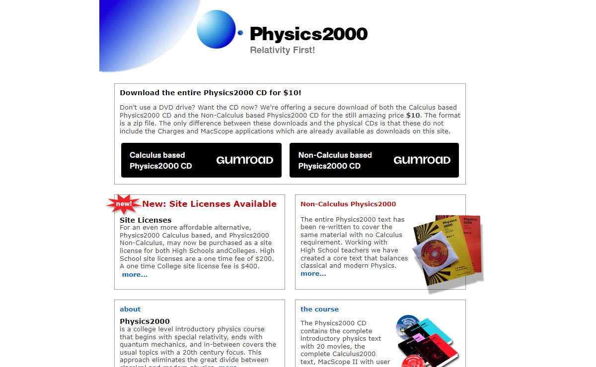 Physics2000 - Relativity First