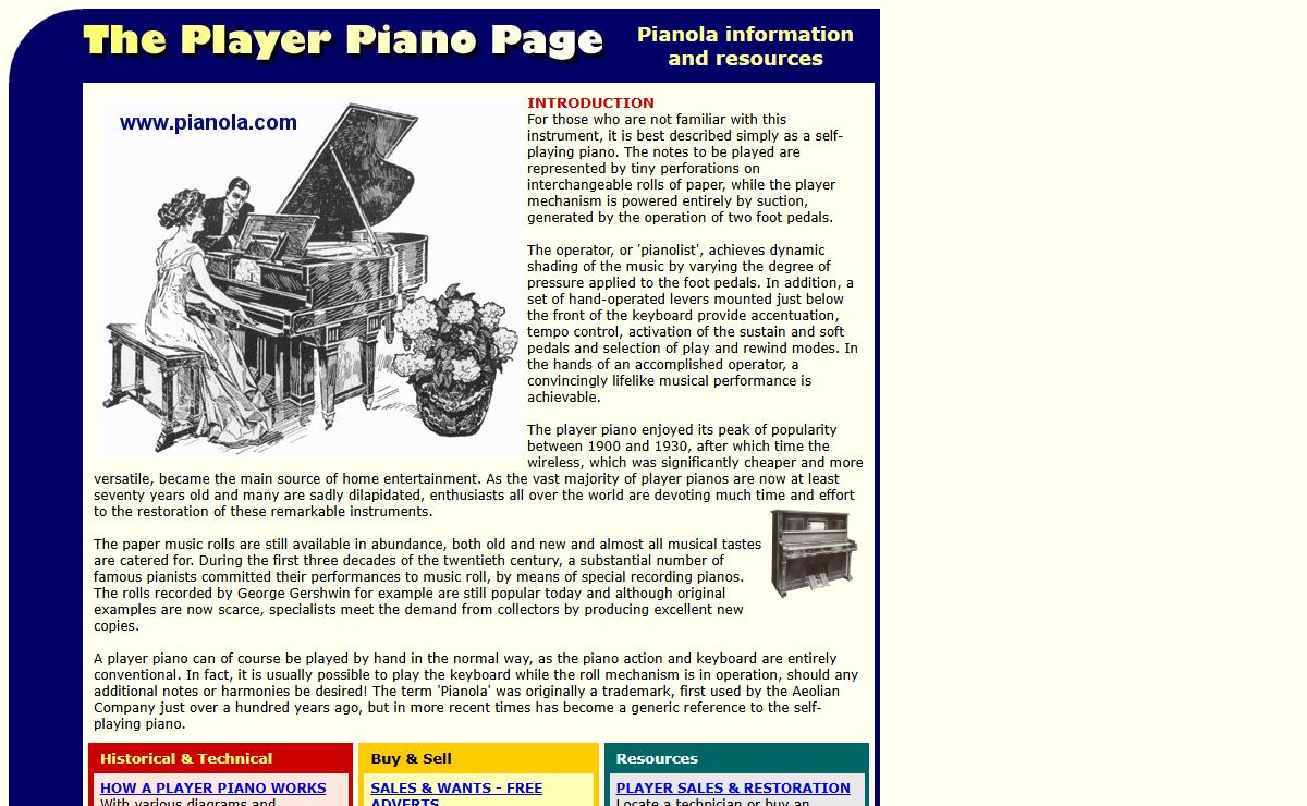 The Player Piano Page - Pianola Information & Resources