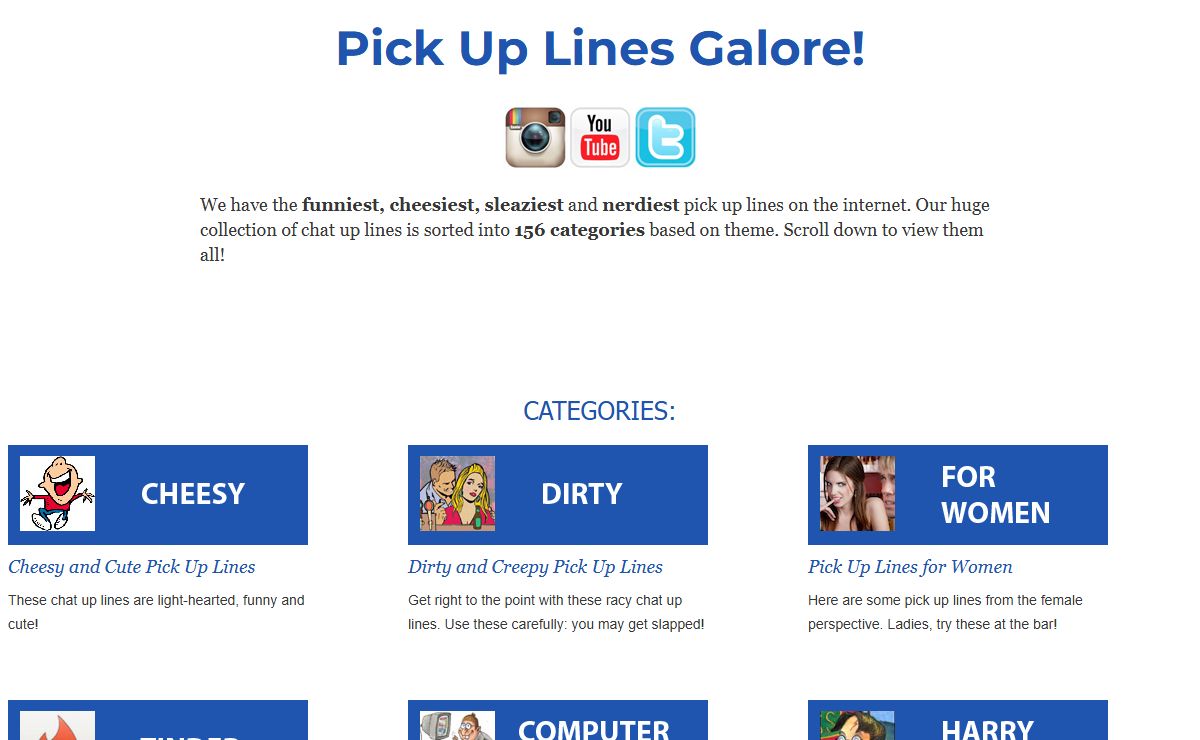 Pick Up Lines Galore - The Best Pick-up Lines and Chat up Lines on The Web!