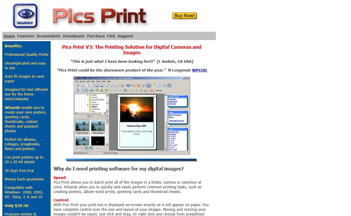 Pics Print:  Photo printing software for windows