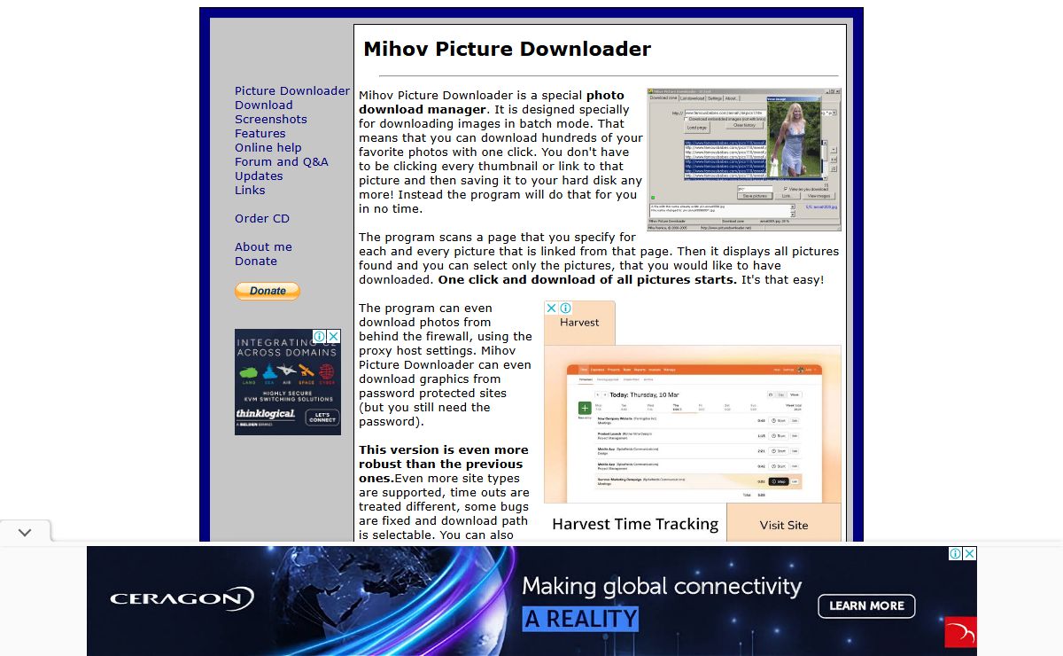 Mihov Picture Downloader: batch download photos automatically. Special download manager.