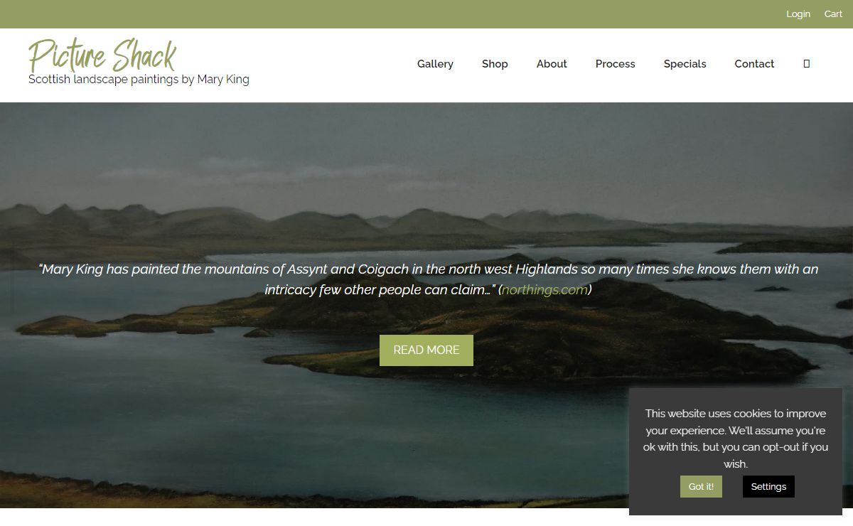 Picture Shack - Scottish Landscape Paintings by Mary King