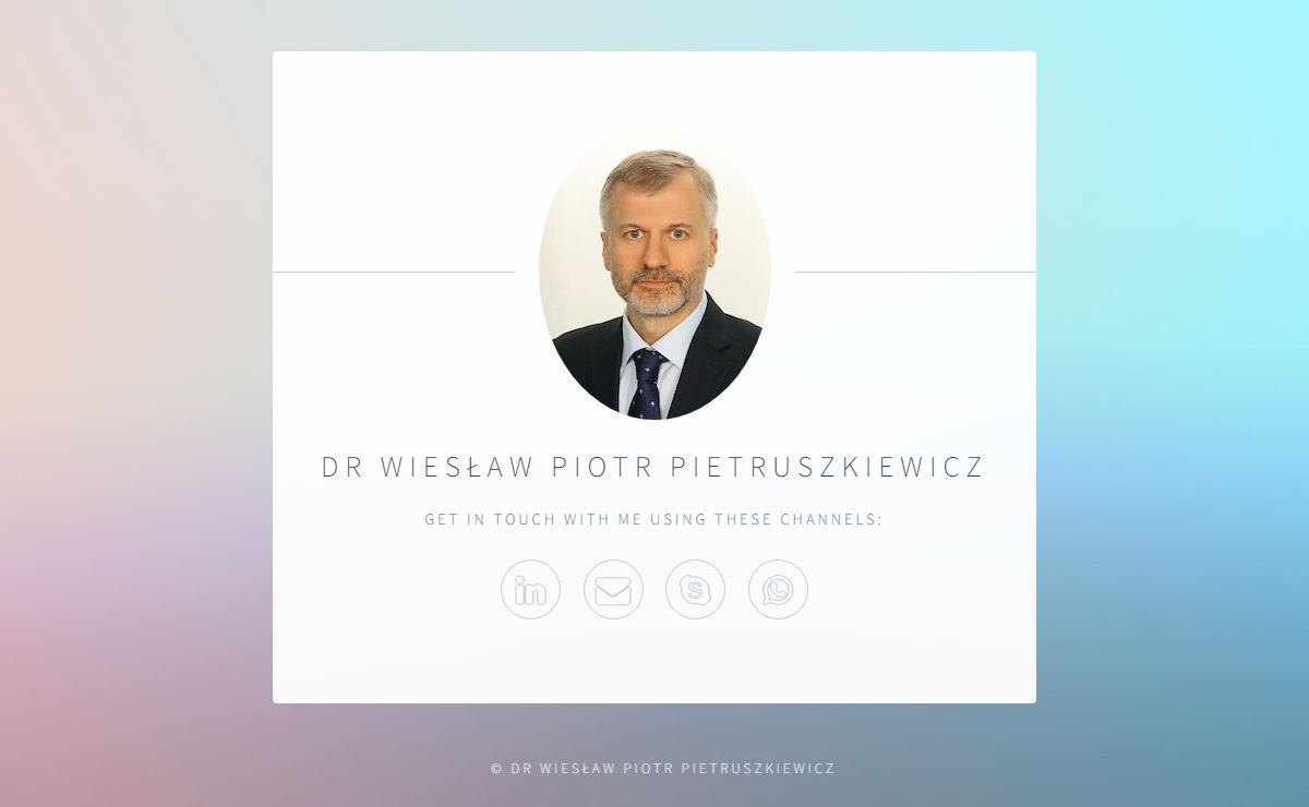 Welcome | Dr Wiesław Piotr Pietruszkiewicz