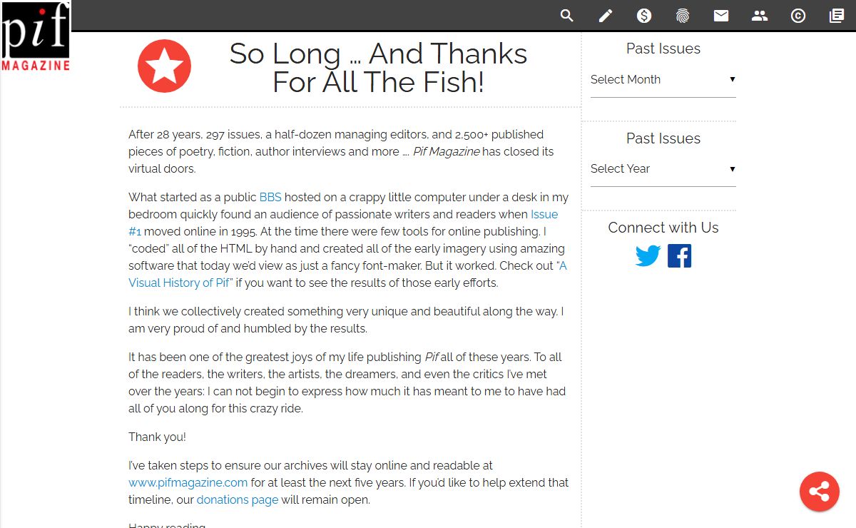 Pif Magazine - So Long … And Thanks For All The Fish!