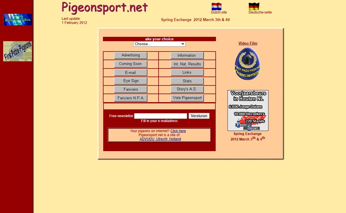 Allways welcome on Pigeonsport.net
