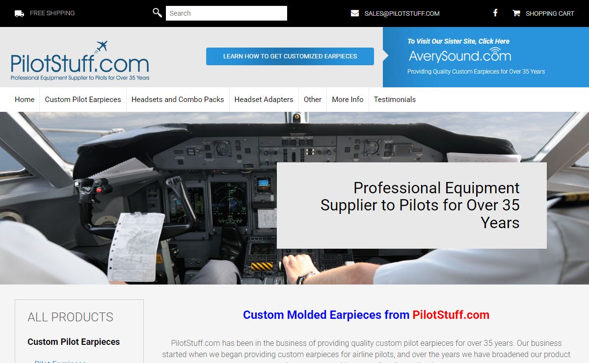 Pilot Headphones, Aviation Headsets, Pilot Boom Mikes, Custom Earpieces