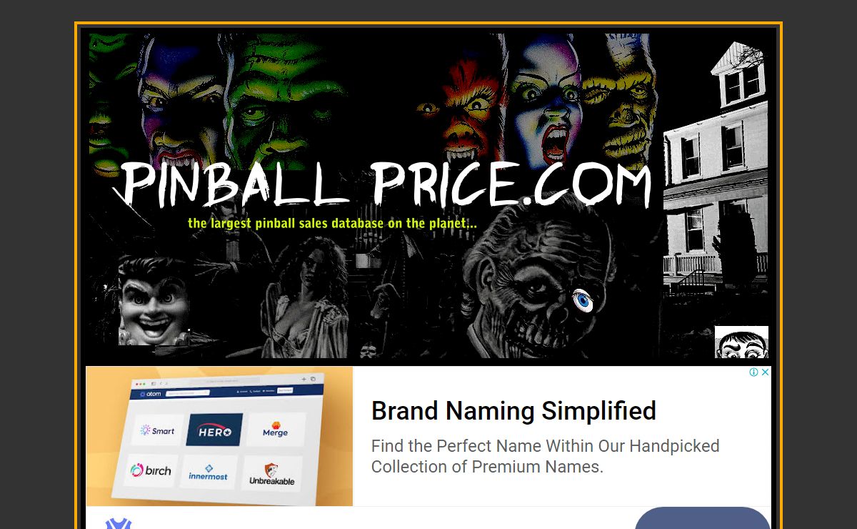 PinballPrice.com - records of actual sales of pinball machines...