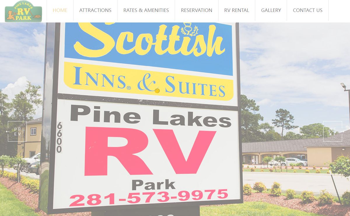 Pine Lakes Rv Resort in Baytown Texas near Houston