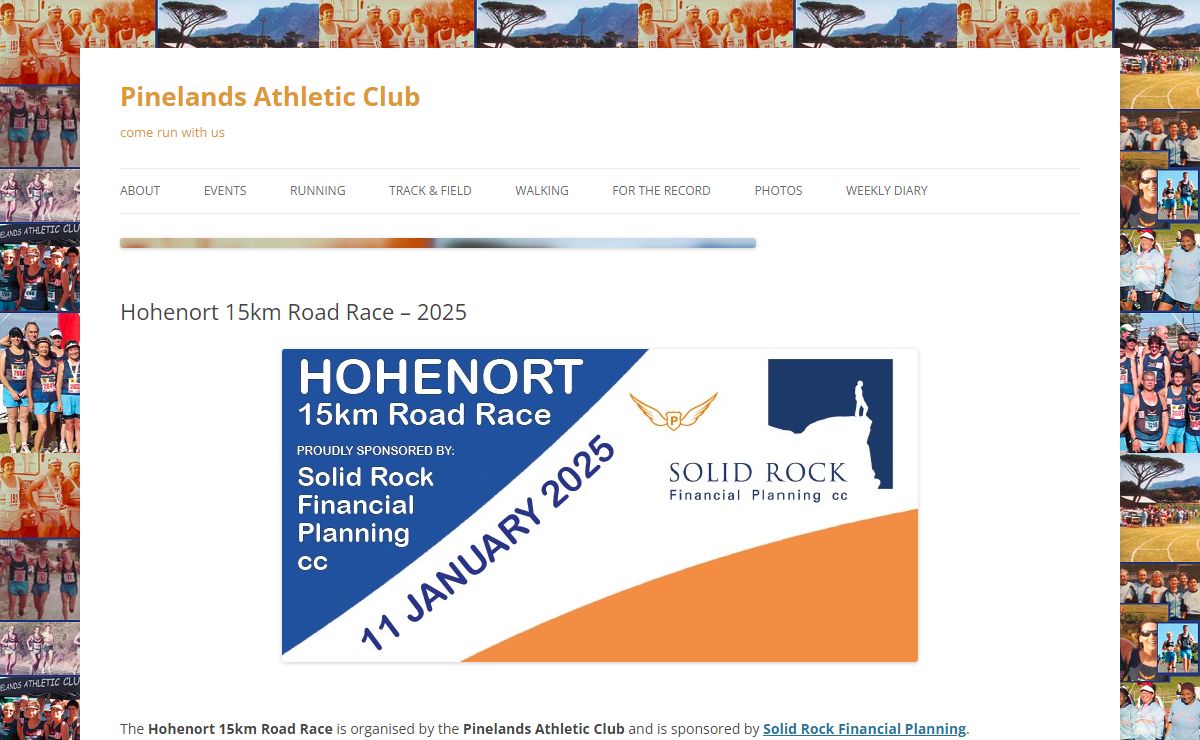 Hohenort 15km Road Race - 2025 - Pinelands Athletic Club