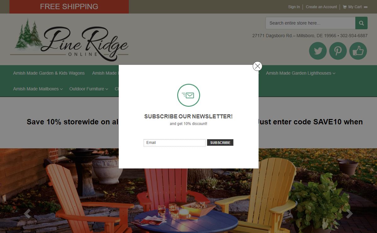 Amish Outdoor Furniture, Wooden Lighthouses, Solar Lighthouses, Windmills, Bird Houses, Bird Feeders, Memorial Garden Stones - Pine Ridge Online