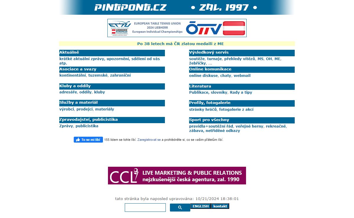 www.pingpong.cz | HLAVNÍ STRANA