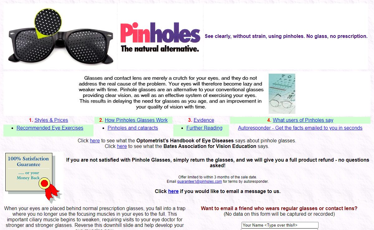 Lifestyle Pinhole Glasses: The Clinically Tested Alternative to Prescription Eye Glasses and Contact Lens