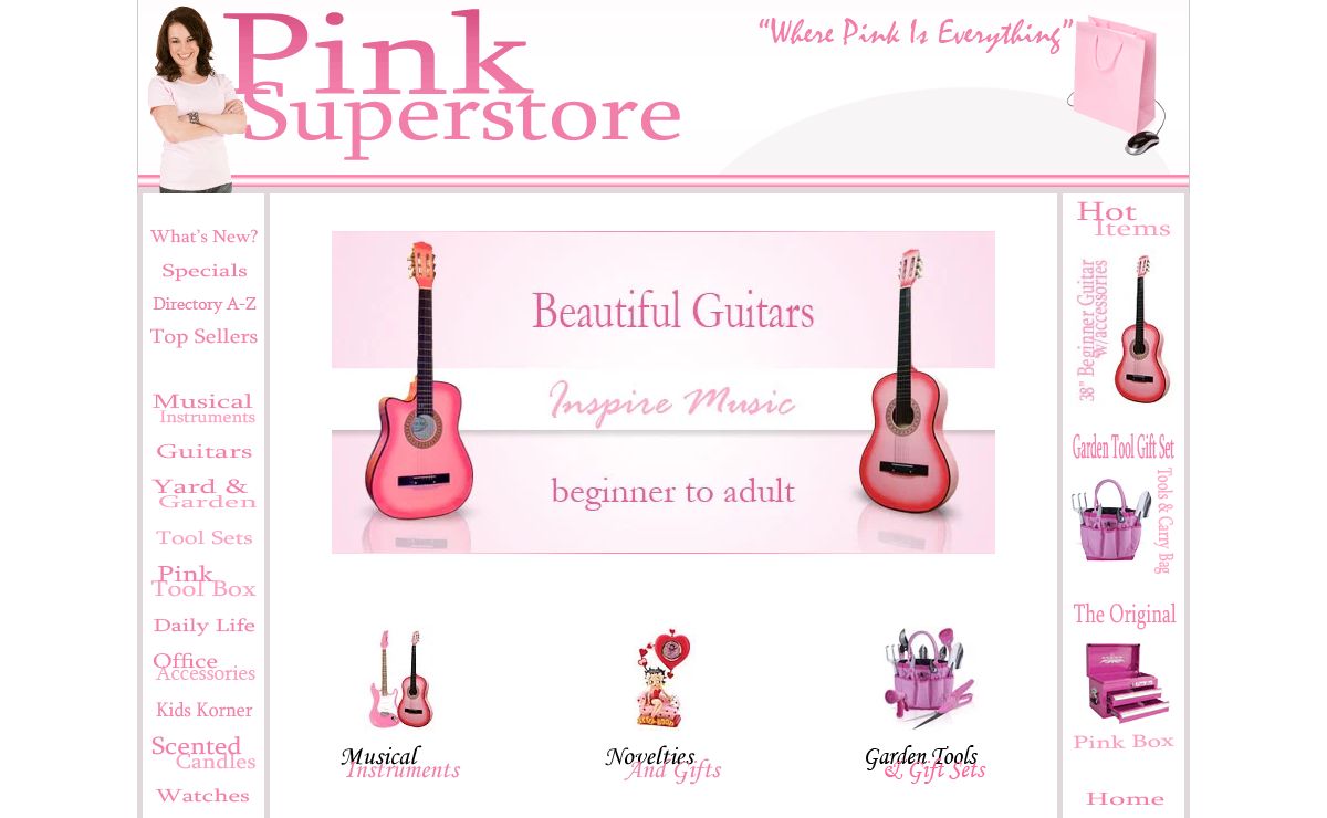Welcome to the The Pink Superstore 2019 "Where Everything Is Pink" - Featuring Items, Accessories, Garden Tools, Guitars, Keyboards, Merchandise, Products, Stuff, KidKraft, Clothing, Decor, Kids Rooms, Everything Pink & More!