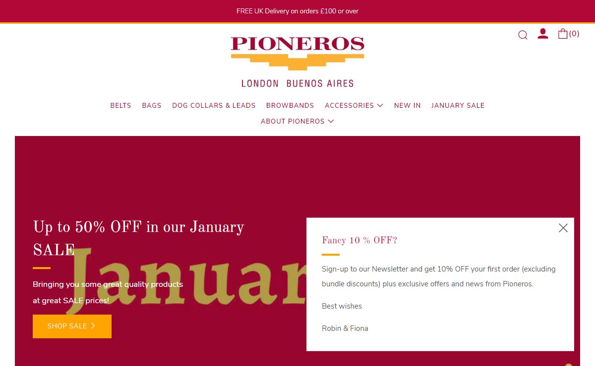 Pioneros Polo Belts | Leather Bags | Dog Collars | Buy Online Today