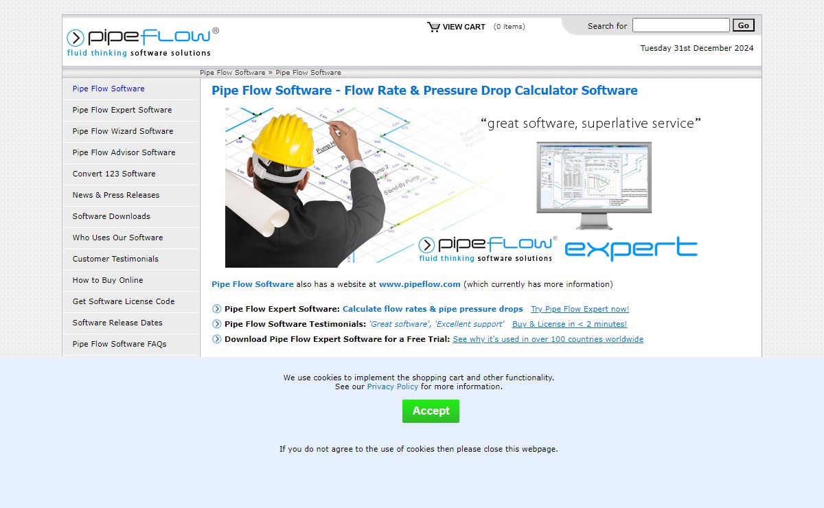 Pipe Flow Software for Pipe Pressure Drop Calculations