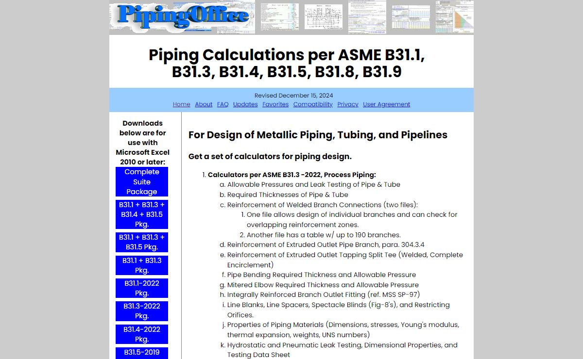 Piping Office : Piping Calculations According to ASME B31 Codes