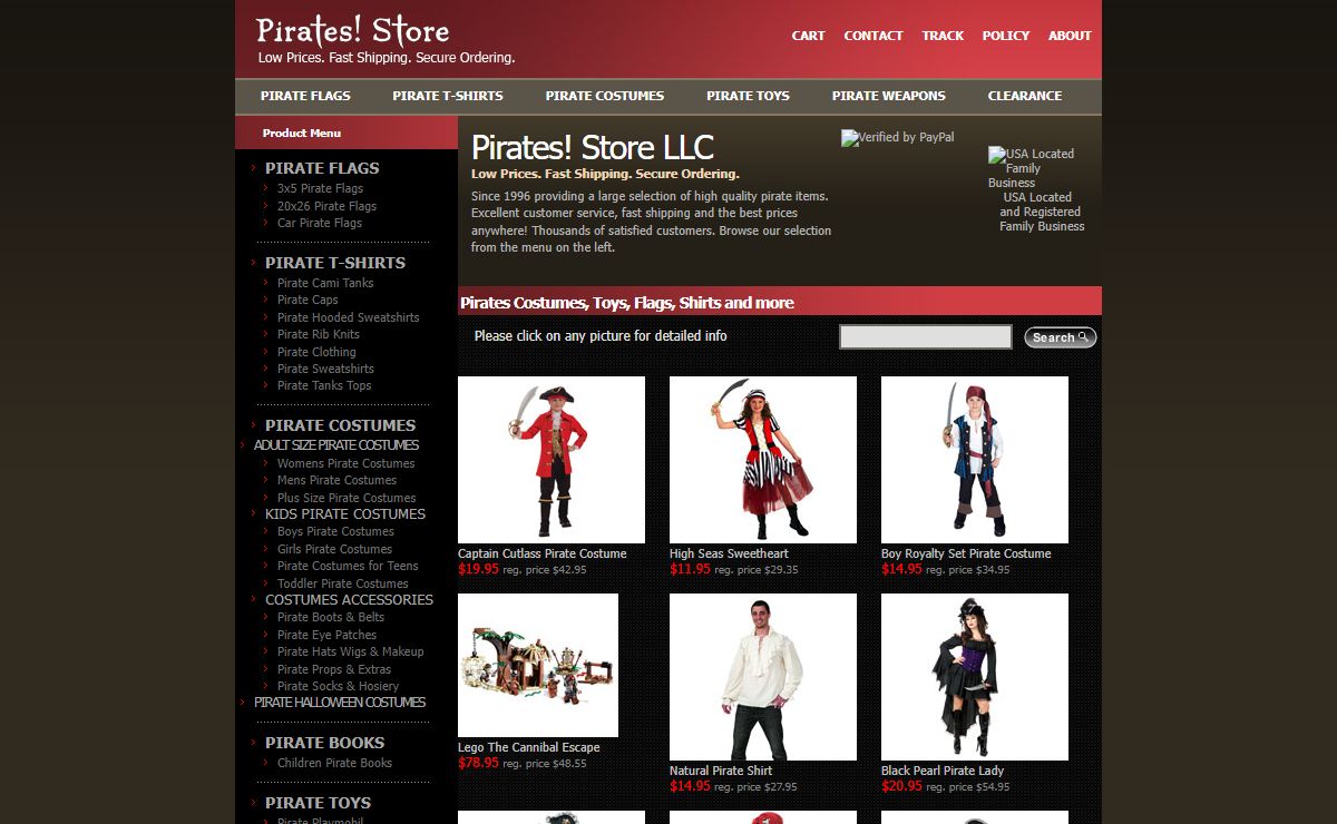 Pirate Costumes, Pirate T-Shirts, Pirate Flags, Pirate Toys, Pirate Weapons and More - Large Selection