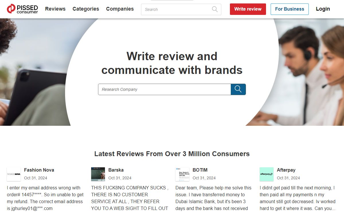 Online Reviews and Complaints Platform - PissedConsumer