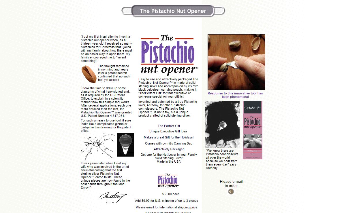 The Pistachio Nut Opener made of sterling silver makes a great gift.