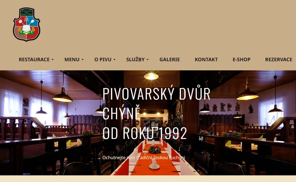 Pivovarský dvůr Chýně - speciality české kuchyně