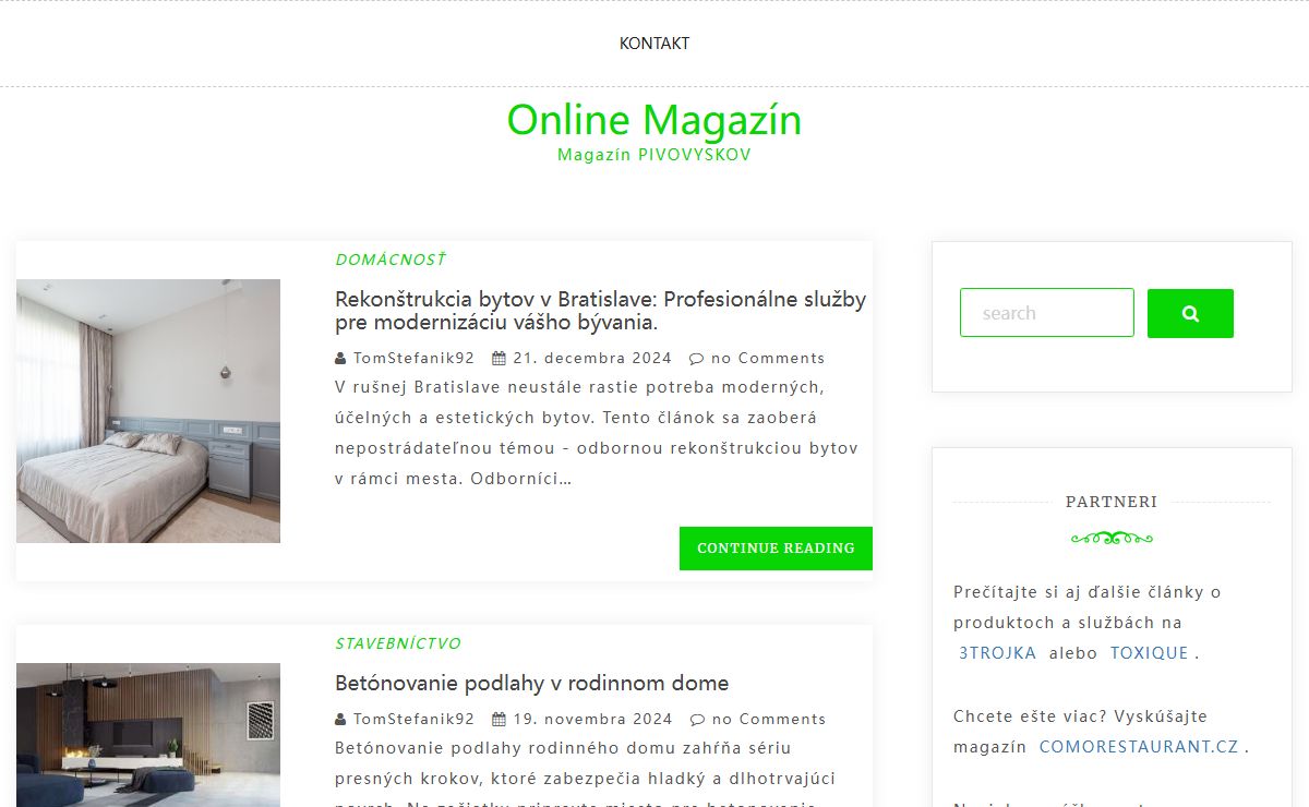Online Magazín - Magazín PIVOVYSKOV