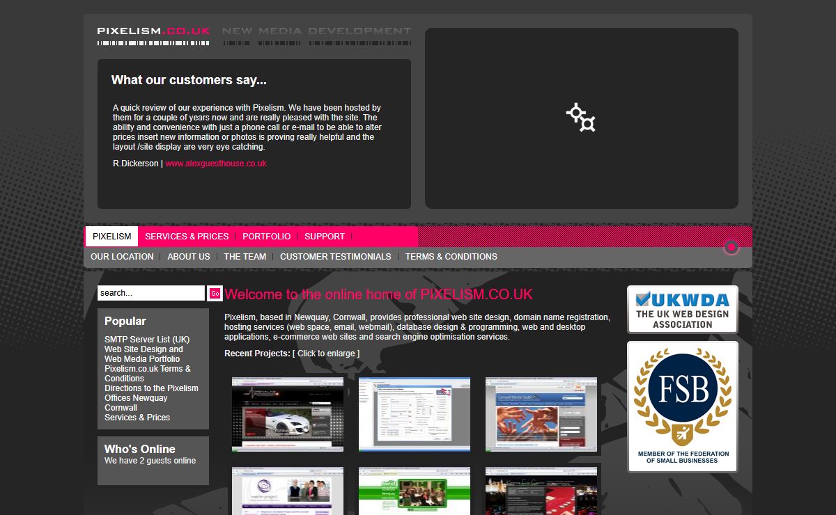 Internet Web Site Design, Development and Unlimited Web Space Hosting Newquay Cornwall