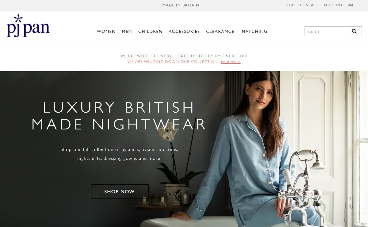 Luxury Pyjamas | UK Made | Finest Cotton & Silk Nightwear | PJ Pan
