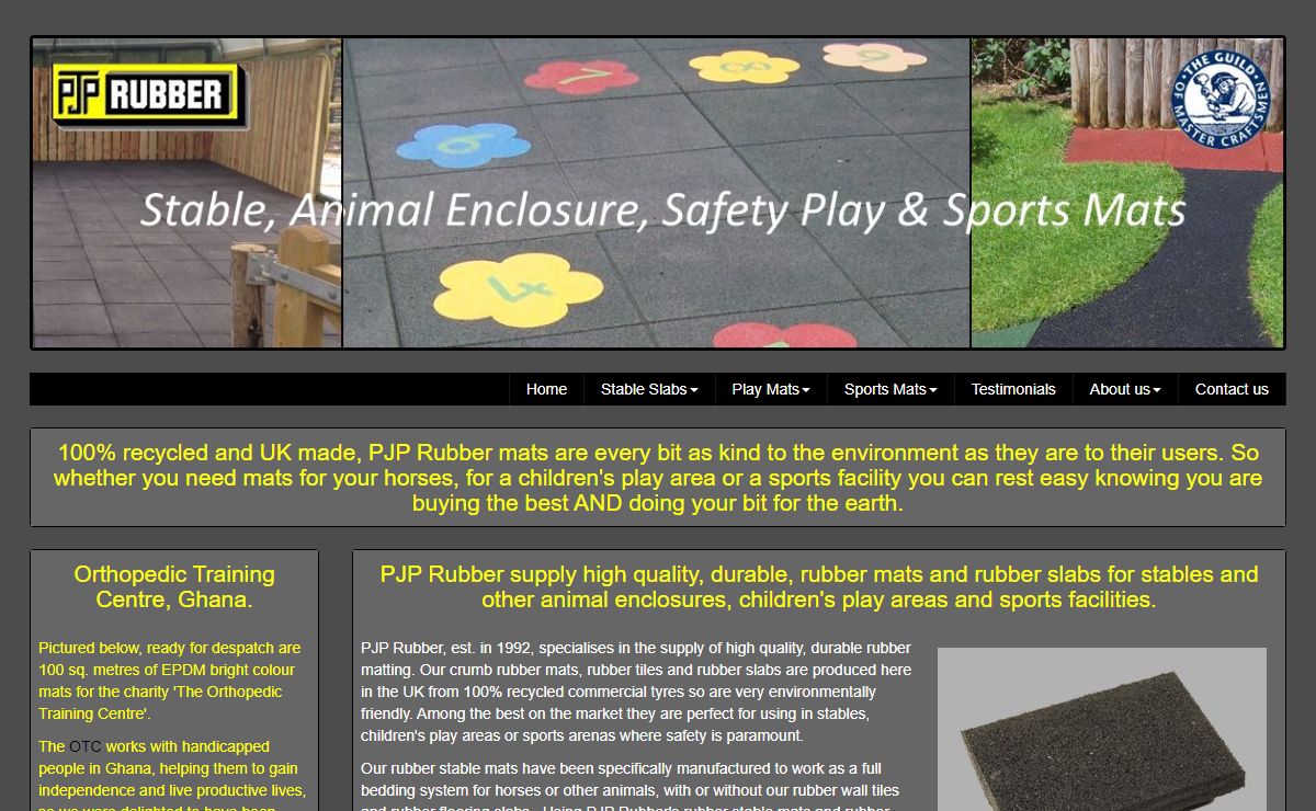 Providers of Quality Stable Mats and Slabs, Safety Play Mats and Sports Mats : PJP Rubber