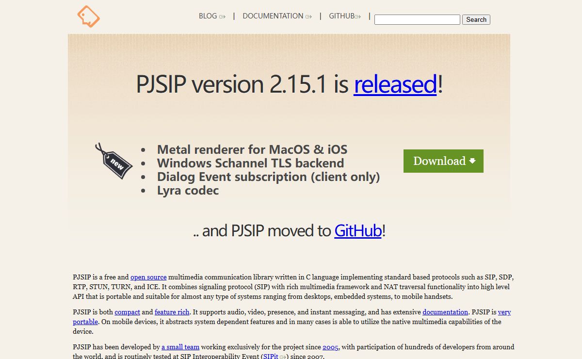 PJSIP - Open Source SIP, Media, and NAT Traversal Library