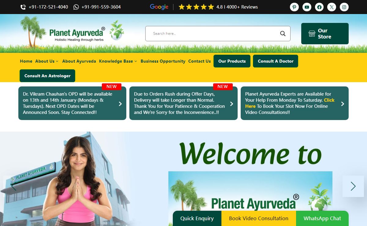 Planet Ayurveda Manufacturers & Treatment Centre in India
