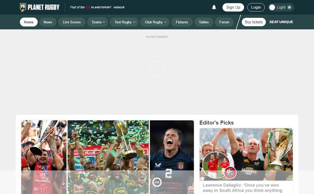 Planet Rugby | News, Live Scores, Fixtures, Results & Stats : Planet Rugby