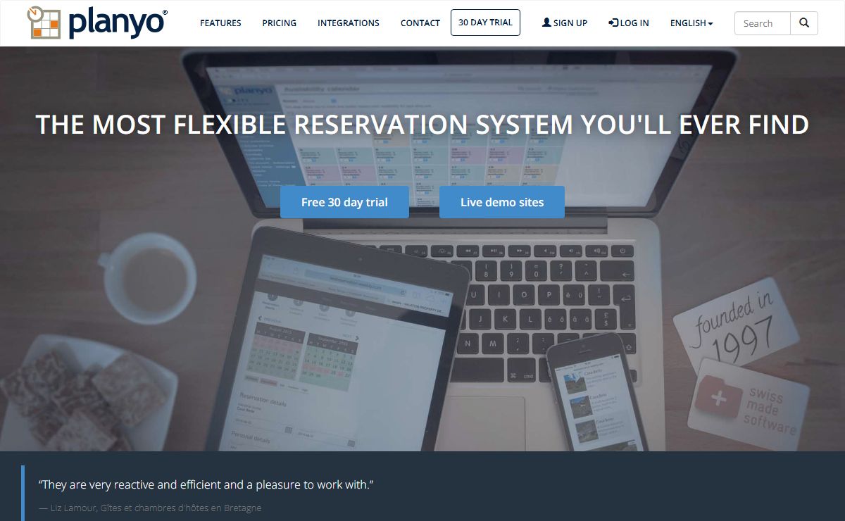 Online reservation system & booking software Planyo