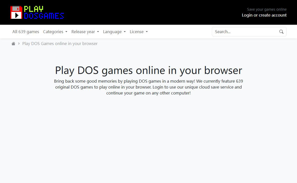 Play DOS games online in your browser - PlayDOSGames.com